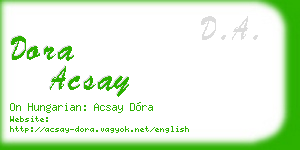dora acsay business card