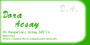 dora acsay business card